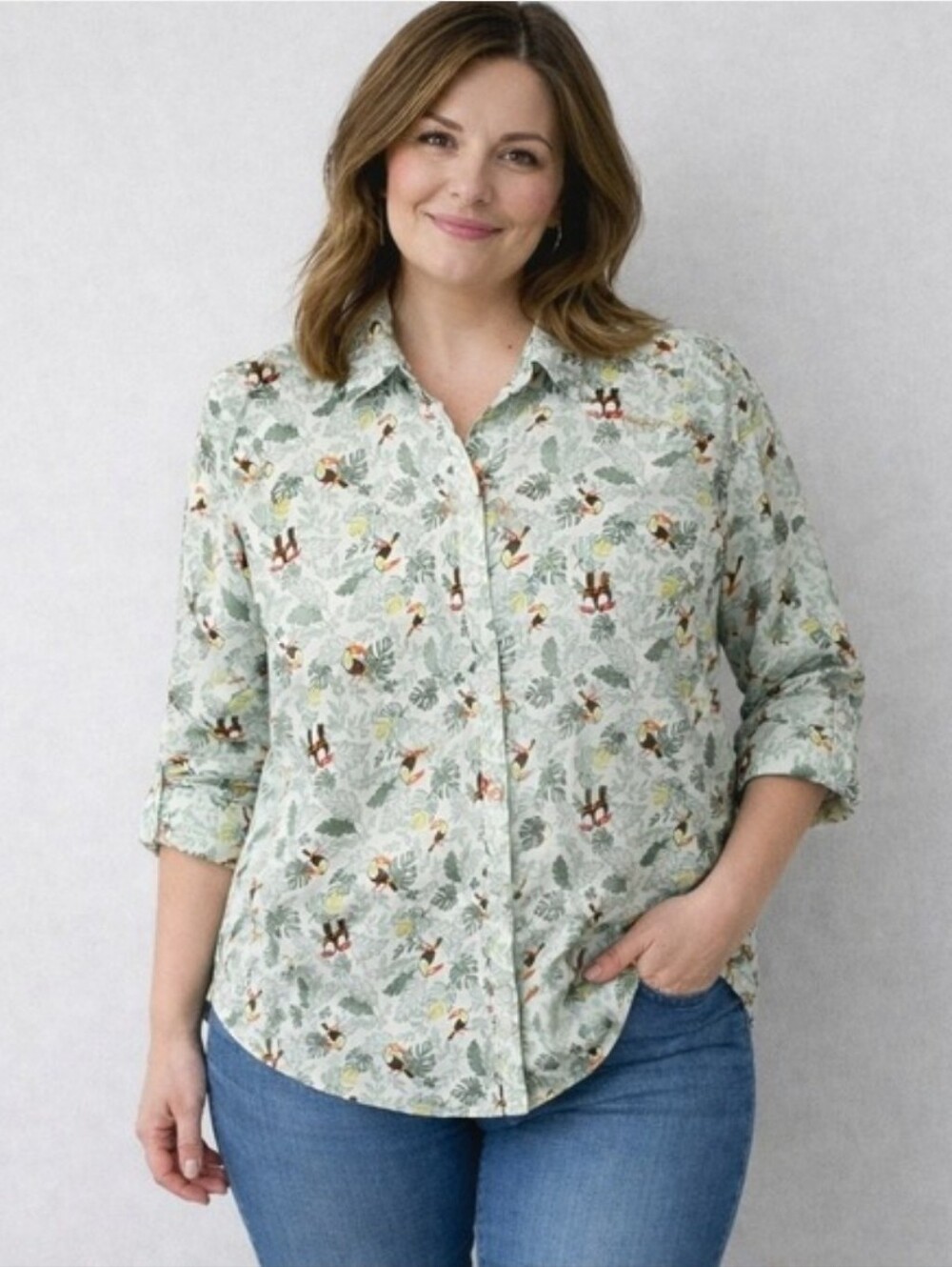 Croft & Barrow Tropical Toucan Cotton Button Down Casual Shirt Size 2X NWT - Picture 16 of 16